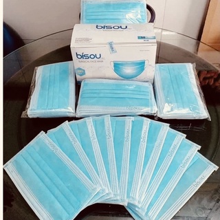 (Cao Cấp) Khẩu Trang Y Tế Xanh Bisou 4 Lớp Hộp 50 cái- Hàng Chính Hãng Kháng Khuẩn Đến 99%