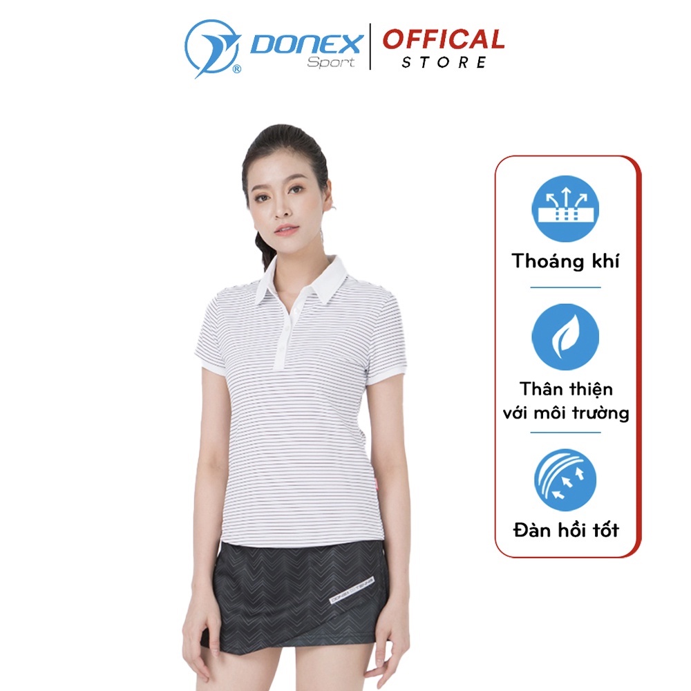 Áo Thể Thao Nữ Cộc Tay DONEXPRO Form Classic, Chất Liệu Thun Cá Sấu Mát Mẻ, Thấm Hút Mồ Hôi AC-3610