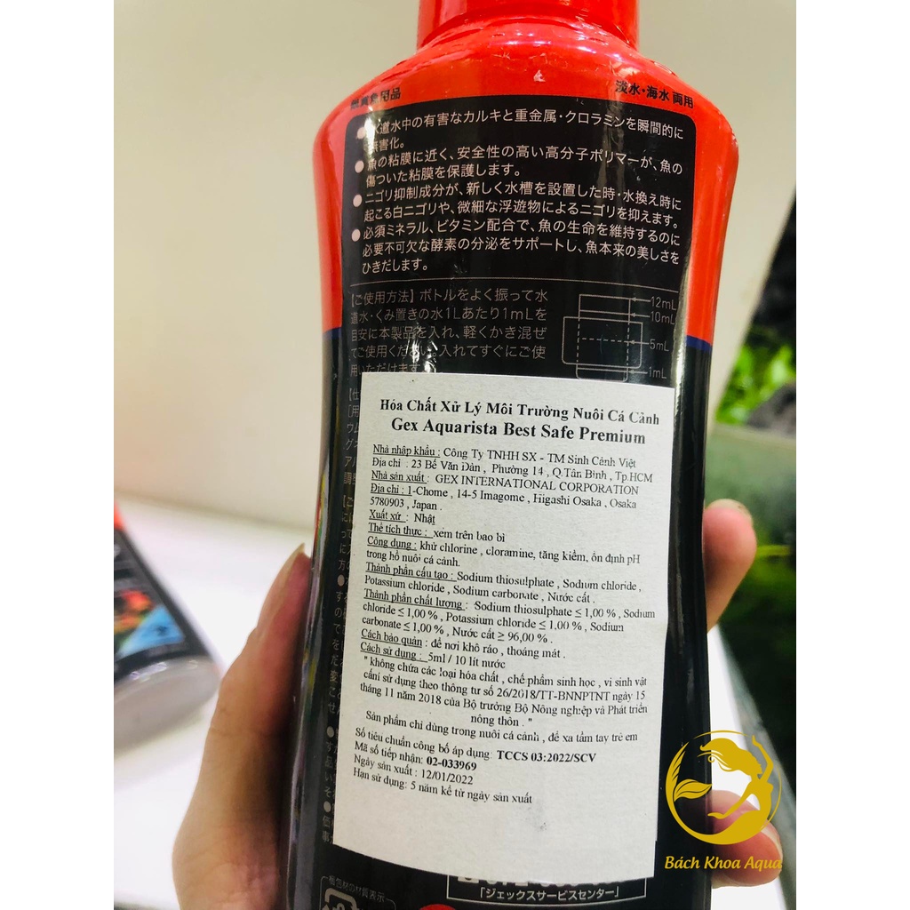 Chế phẩm Gex Best Safe Premium khử Clo và ổn định Ph cho bể cá