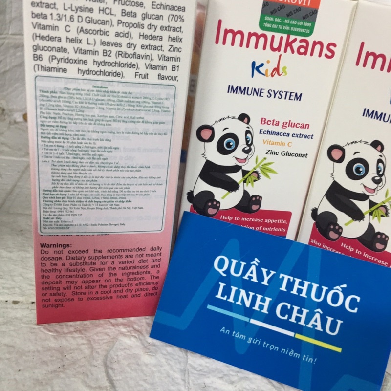 IMMUKANS KIDS TĂNG SỨC ĐỀ KHÁNG, TĂNG CƯỜNG MIỄN DỊCH TỰ NHIÊN CHO BÉ | NHẬP KHẨU CHÍNH HÃNG ITALY