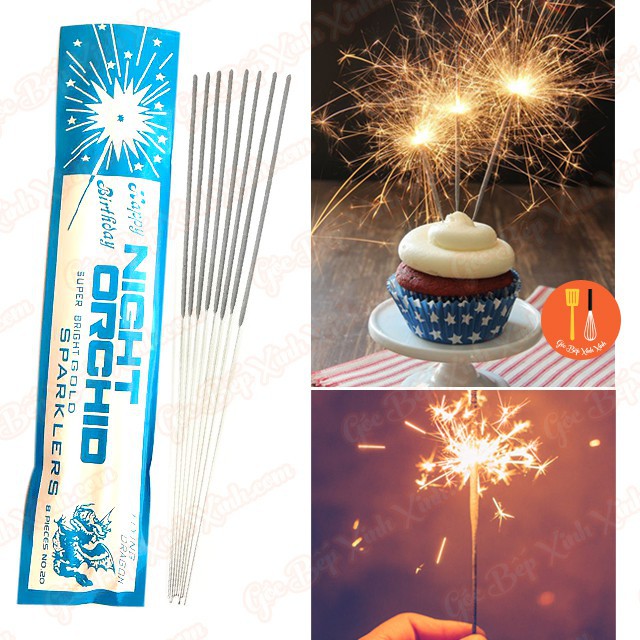 Vỉ que pháo bông sáng cầm tay sinh nhật đám cưới 20cm (8 cây) - 30cm (5 cây)  rẻ (đẹp) 2 túi | Shopee Việt Nam