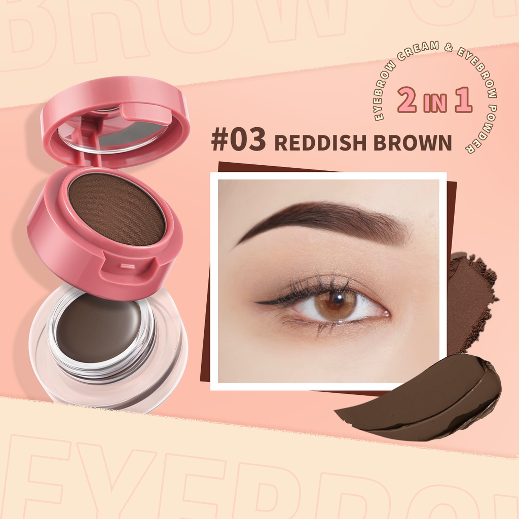 Kem kẻ lông mày PINKFLASH hiệu ứng 2 trong 1 dạng bột gel kèm cọ không thấm nước đa công dụng 60g | BigBuy360 - bigbuy360.vn
