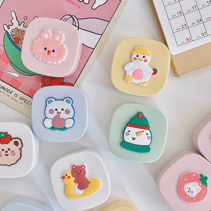 Hộp đựng lens KAWAII nhiều hình thú cưng đầy màu sắc | Hộp đựng kính áp tròng