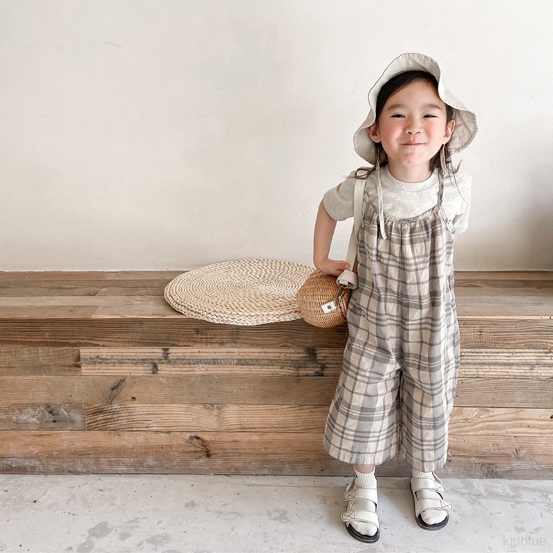 Hàng Mới Về Bộ Áo Liền Quần 7 Tấc Ống Rộng Mùa Hè Phong Cách Hàn Quốc Cho Bé Gái