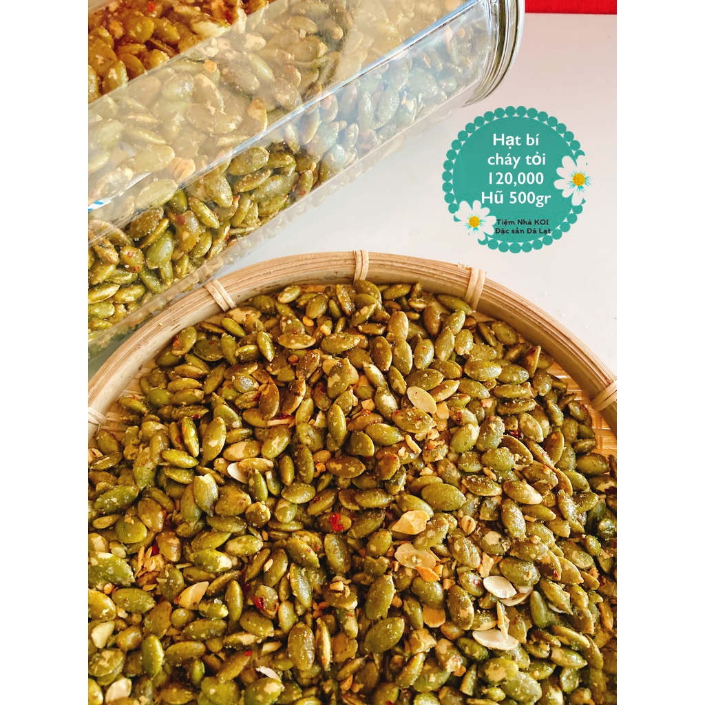 Hạt Bí Cháy Tỏi/ Hũ 500gr - Đặc sản Đà Lạt