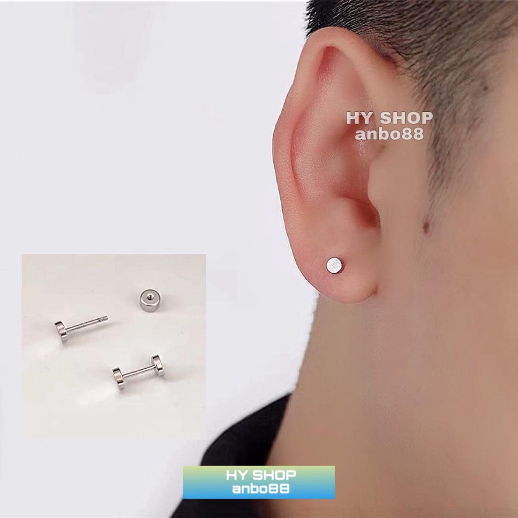 Khuyên tai mặt tròn cho nam nữ cá tính