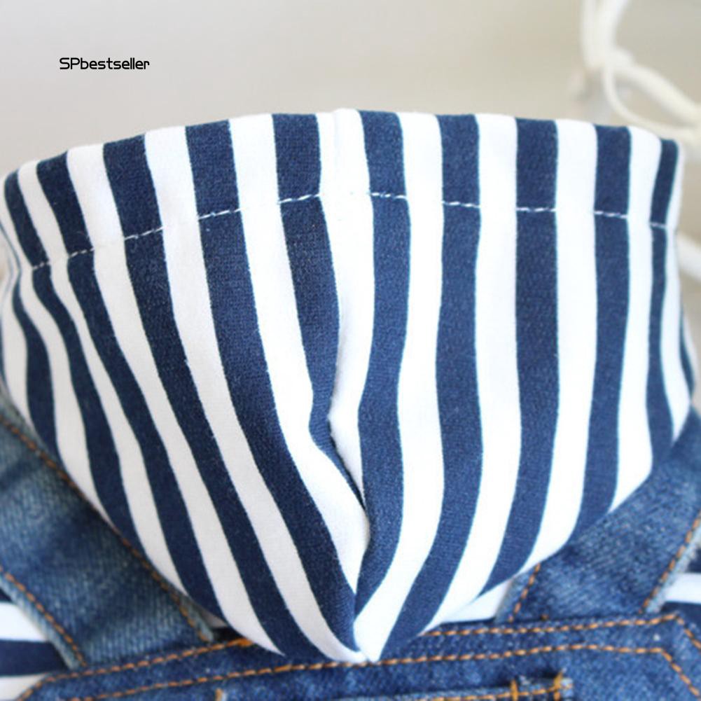 Áo liền quần jeans kẻ sọc thời trang cho chó