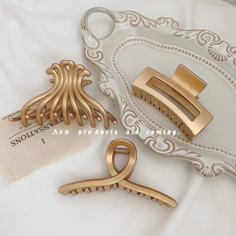 [Sẵn Hàng] 5 Mẫu Kẹp Tóc Càng Cua Nhựa Màu Đồng Phong Cách Hàn Quốc Sang Chảnh Mainia Shop