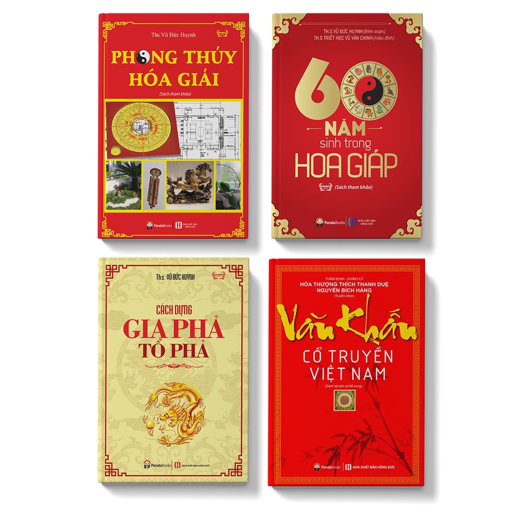 Sách - Combo 4 cuốn: Văn khấn cổ truyền Việt Nam, Phong thủy hóa giải, Cách Dựng Gia Phả, 60 năm sinh trong hoa giáp