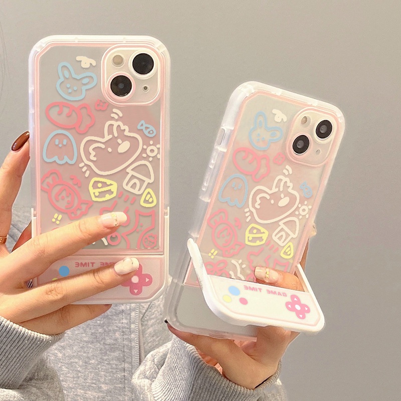 Ốp Điện Thoại Tpu Dẻo In Hình Vẽ Chó graffiti Có Giá Đỡ Cho iphone 11 12 13 pro max mini XR XS 7 8 plus
