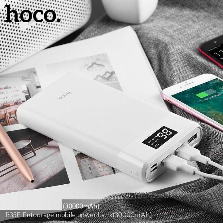 Sạc dự phòng 30000mah chính hãng Hoco B35E sạc nhanh