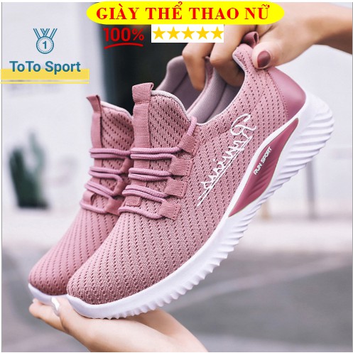 Giày thể thao nữ Run Sport - giày tập gym chạy bộ đi chơi đi học thoáng chân đơn giản cá tính đế êm G723