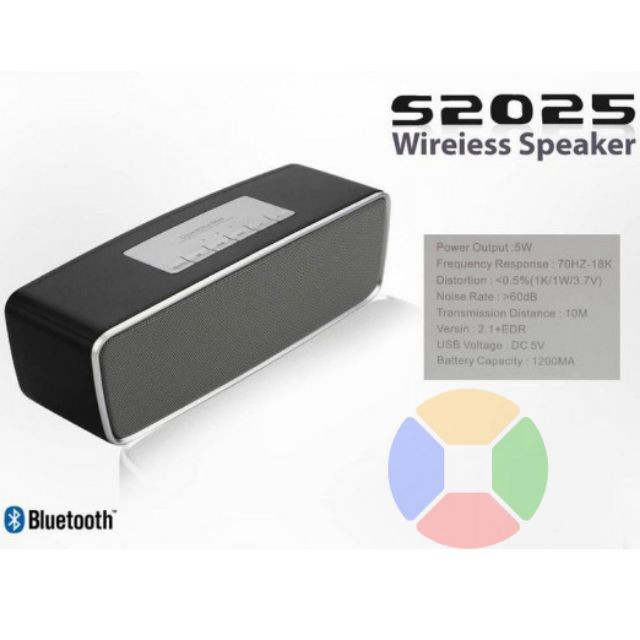 Loa Bluetooth Nghe Nhạc S2025 Vỏ Kim Loại Bass Hay Kết Nối Usb Thẻ Nhớ Có Cổng 3.5