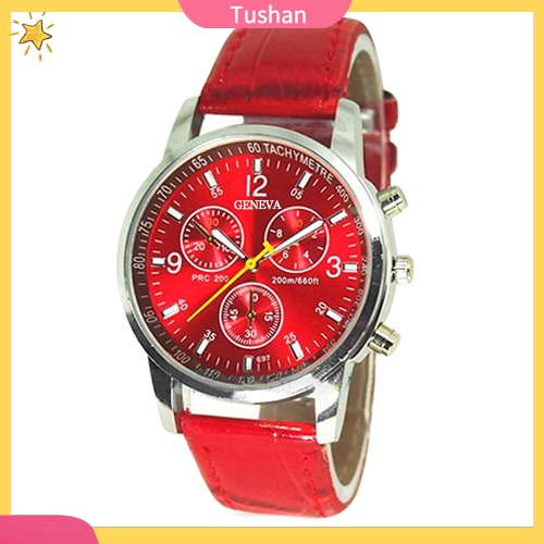 Đồng hồ dây giả da kiểu dáng thời trang sang trọng cho nam và nữ