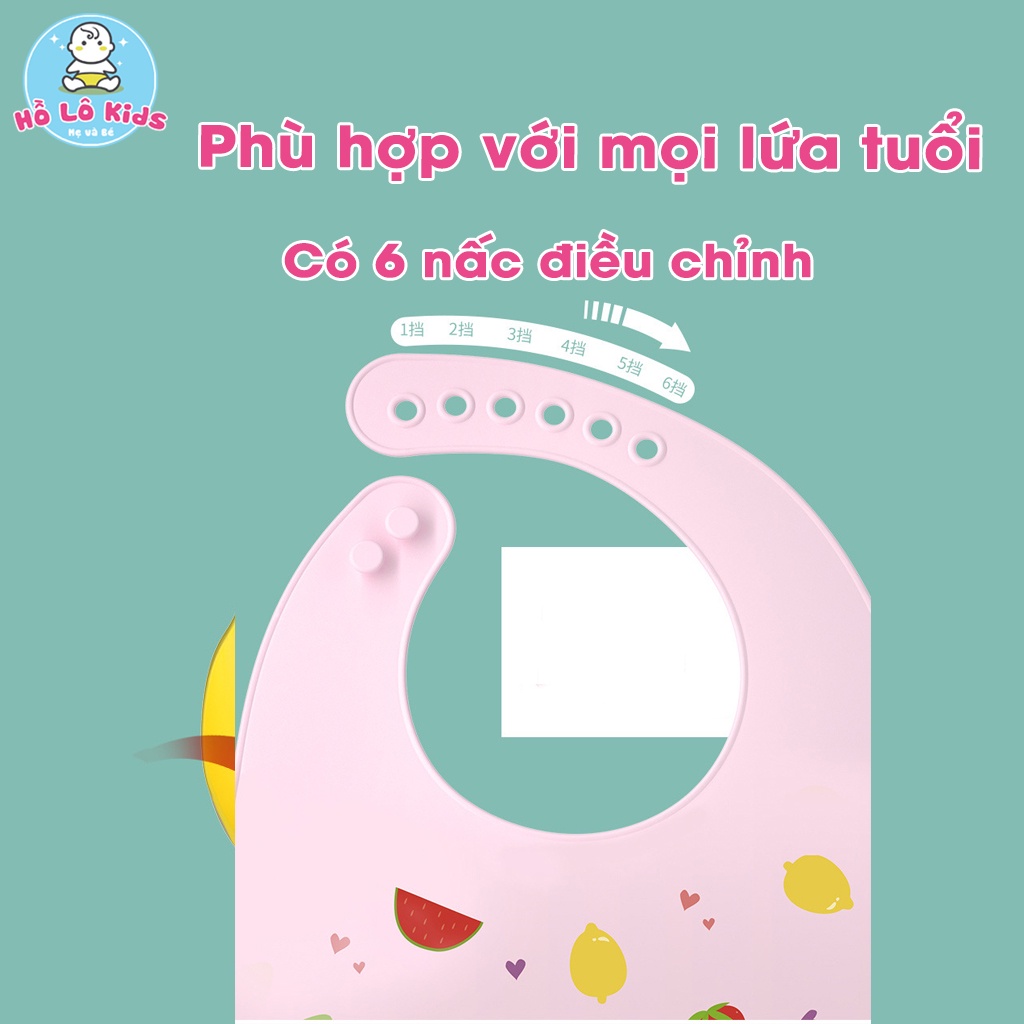 Yếm ăn dặm cho bé silicon có máng chống thấm hình thú siêu đáng yêu Hồ Lô Kids