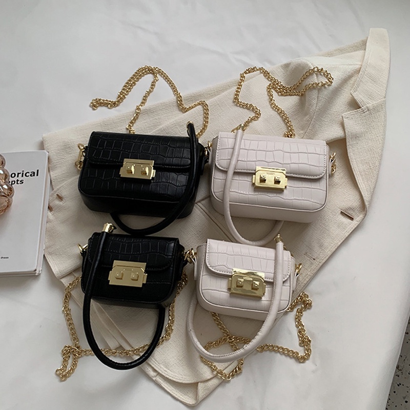 Túi Đeo Chéo Dáng Vuông Nhỏ Họa Tiết Vân Đá Phong Cách Cổ Điển Thời Trang Cho Nữ