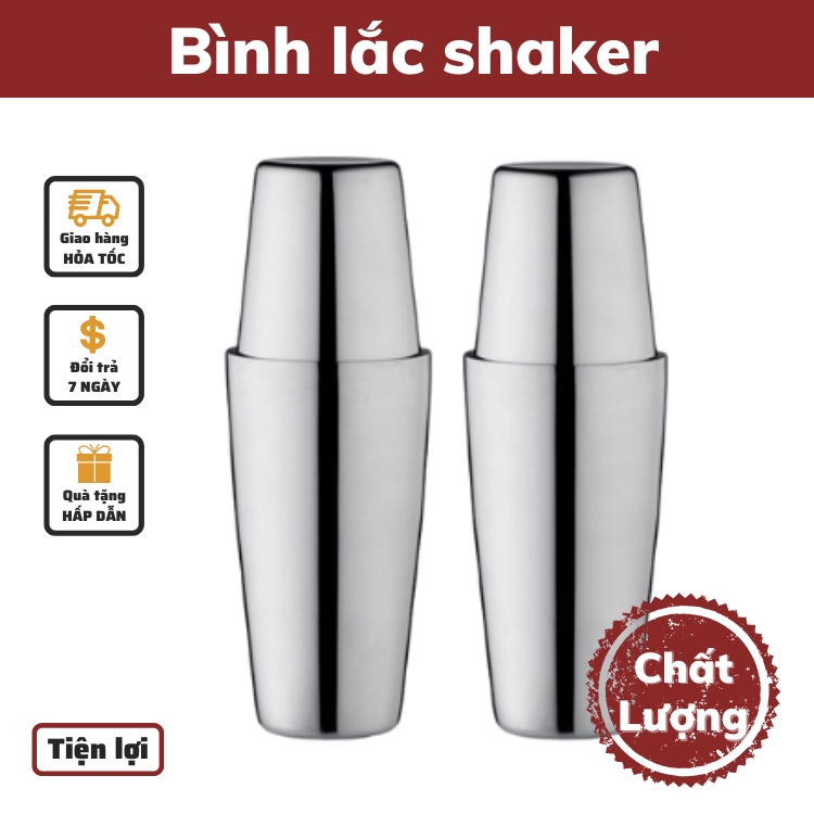 Bình lắc Shaker, bình lắc Cocktail pha chế 2 mảnh Boston 50ml-500ml, dụng cụ pha chế an toàn dễ dàng sử dụng ở quán bar