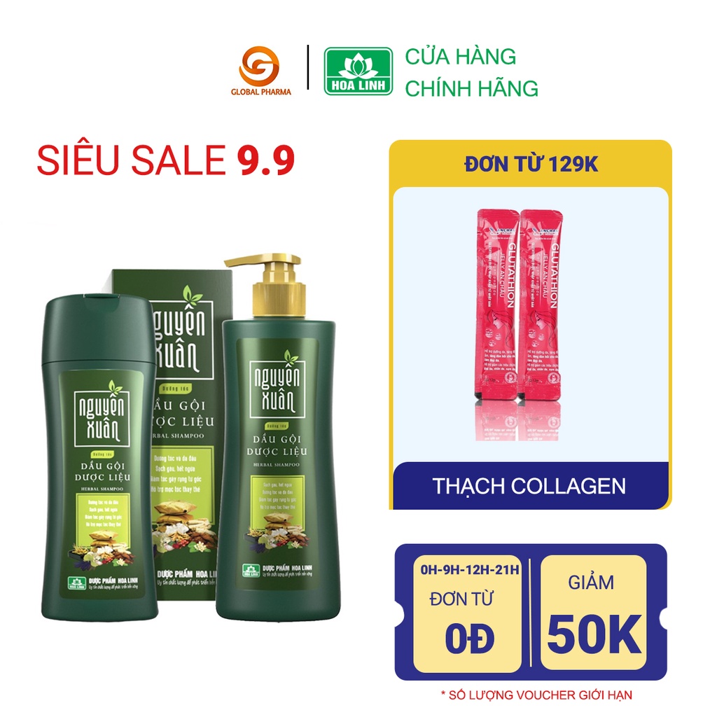 Dầu gội thảo mộc giúp phục hồi tóc hư tổn cho mái tóc mền mại suôn mượt - Nguyên Xuân xanh