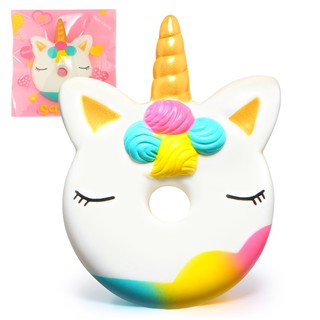 Jumbo Unicorn Donut Squishy Cake Bread Squishies Cream Scented Slow Rising Squeeze Toy with Original Package nice