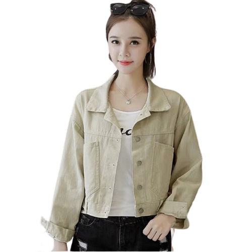 Áo khoác kaki jean nữ nhiều màu sắc, nút sau, vải kaki thấm hút mồ hôi tạo cảm giác cực kì mát mẻ