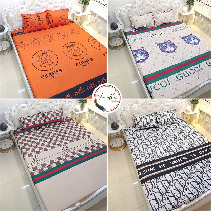 Bộ ga gối 💖m6/m8/2m💖 drap giường poly, ga trải giường + 2 vỏ gối nằm thương hiệu An Như Bedding | BigBuy360