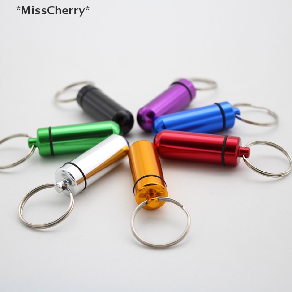 Móc khóa mini chống thấm nước dạng ống đựng thuốc độc đáo