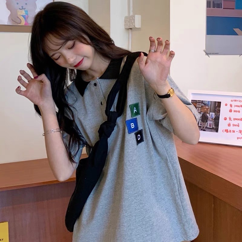 Áo polo phối chữ ABD ulzzang