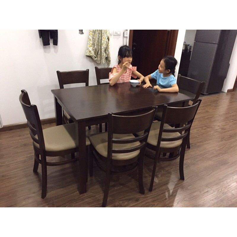 Bộ bàn ăn gỗ tự nhiên vnxk