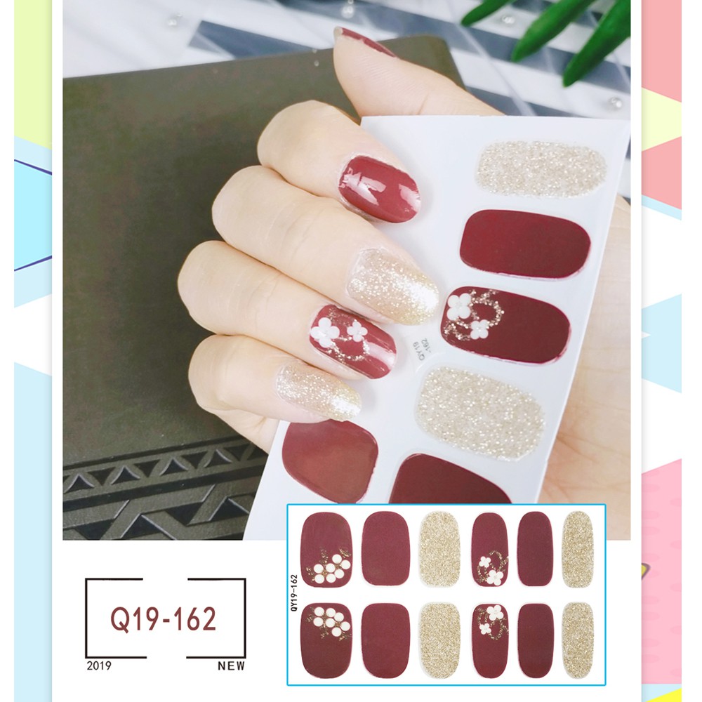 Set 12 Miếng Dán Trang Trí Móng Tay 2D Thủ Công Q12