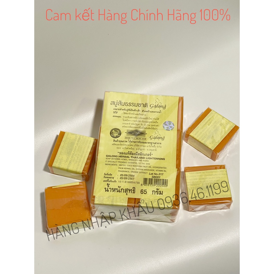 Xà Phòng tắm Cam Nghệ Galong Thái Lan Orange Natural Soap Trắng Da 65gr