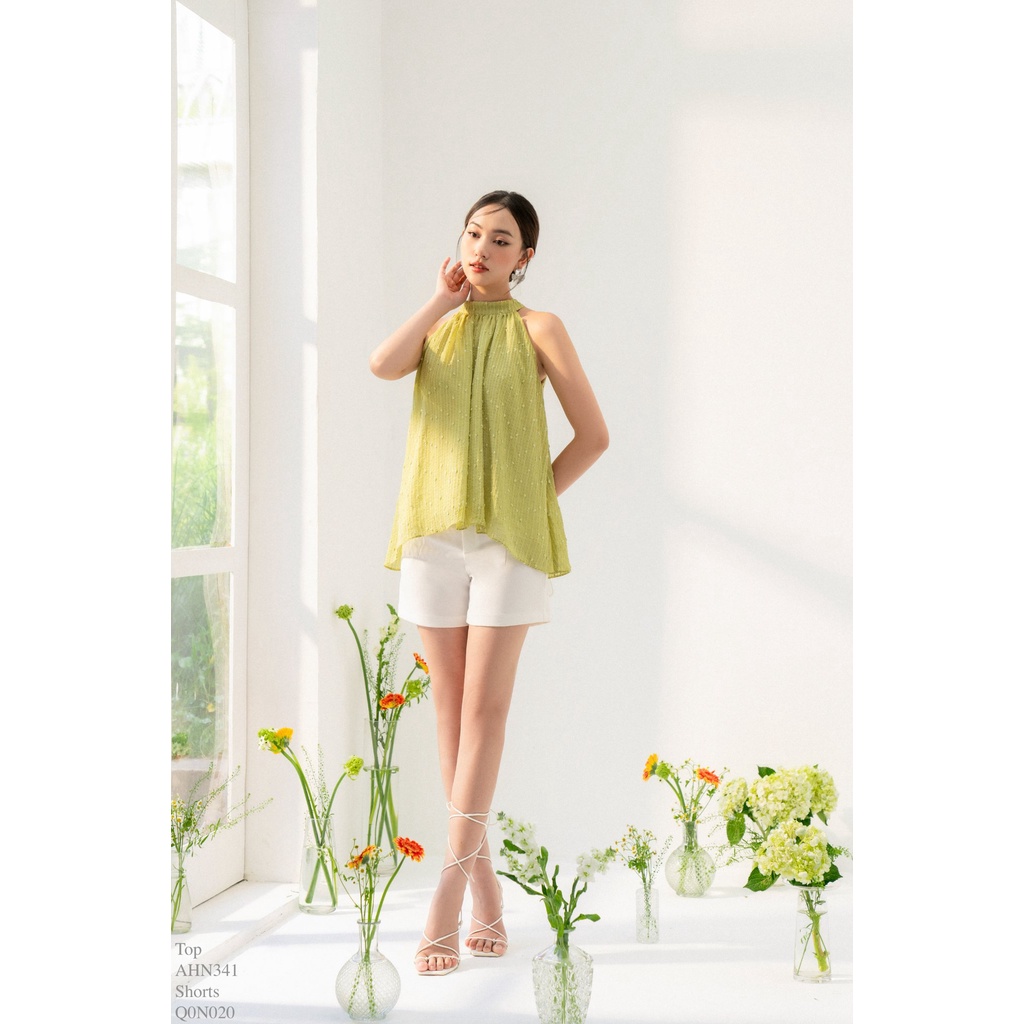 Quần sooc vải ly cạp liền túi chéo TIIN STORE Q0N020