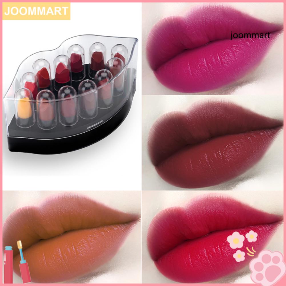 (Hàng Mới Về) Set 12 Thỏi Son Lì Dưỡng Ẩm Chống Dính Chống Thấm Nước | BigBuy360 - bigbuy360.vn