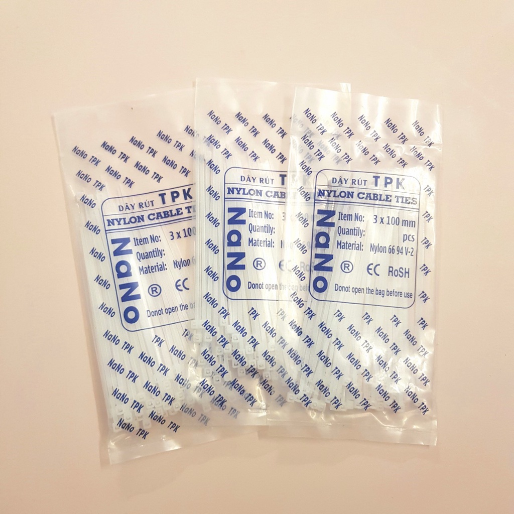 Dây Rút Nhựa, Dây Thít Trắng/ Đen 10cm, 15cm, 25cm, 30cm