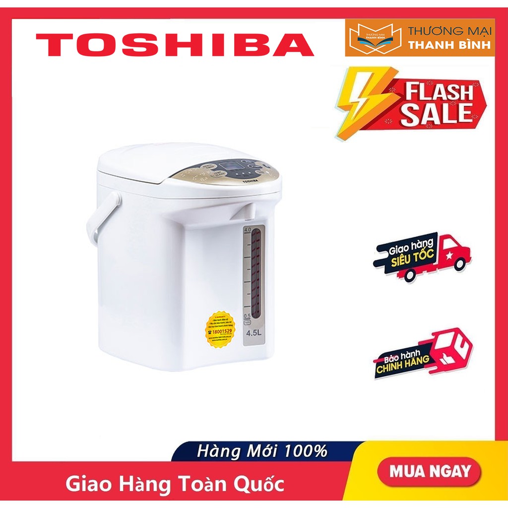 [Mã ELHADEV giảm 4% đơn 300K] Bình thủy điện Toshiba PLK-45SF(WT)VN 4.5 lít - Hàng chính hãng