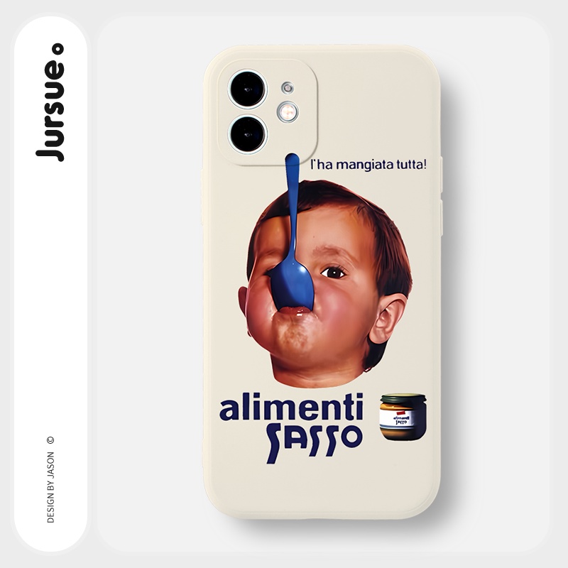 Ốp lưng JURSUE mềm viền vuông hình độc lạ cho iPhone 13 12 11 Pro Max SE 2020 X XR XS 8 7 ip 6S 6 Plus kute Y2068