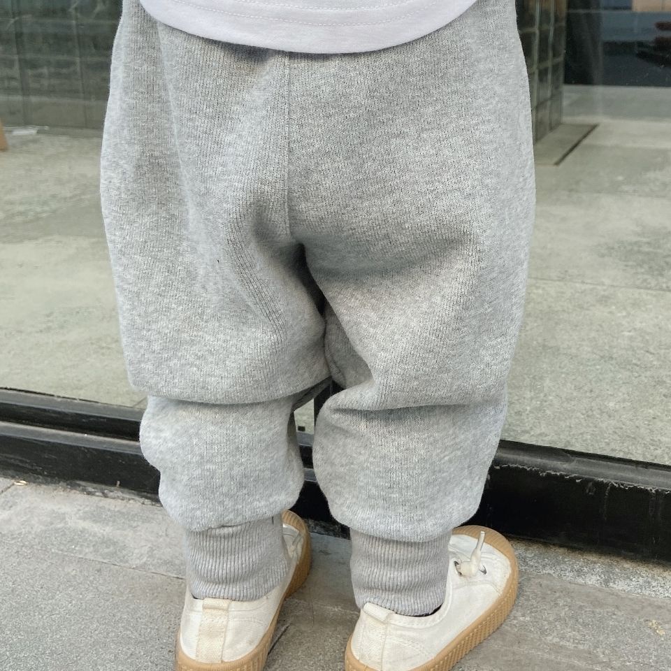 [Babycat] Hàng Có Sẵn Quần Thể Thao Cotton Trơn Dáng Rộng Phong Cách Hàn Quốc Nhật Bản Thời Trang Xuân Thu Đơn Giản Dành Cho Bé Trai