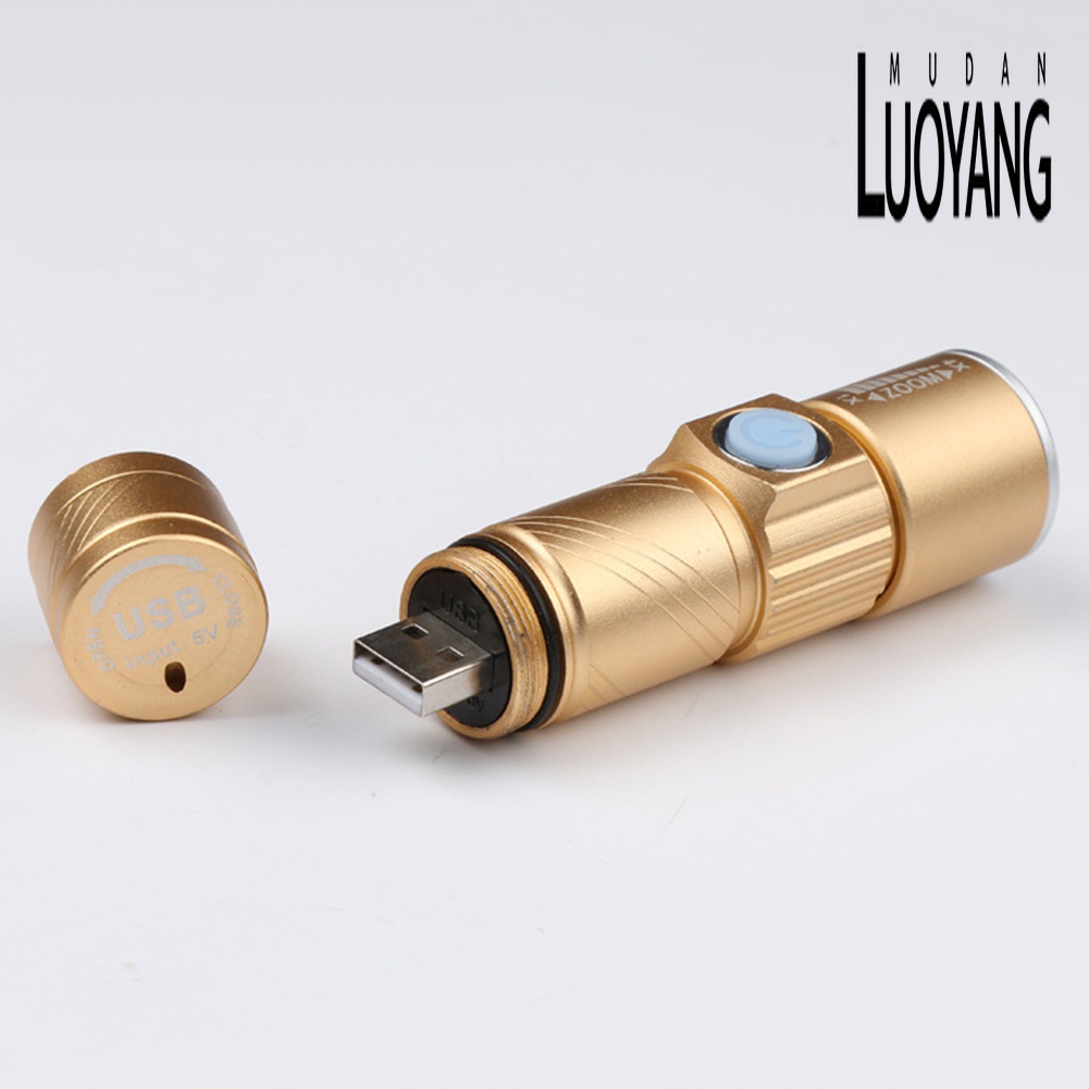 Đèn Pin Mini Cầm Tay Cổng Sạc USB Tiện Lợi Dành Cho Cắm Trại