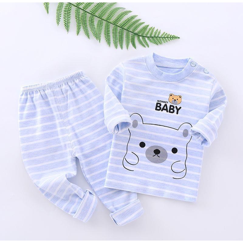 Bộ quần áo thu đông mùa đông dài tay Minkky Mom chất liệu cotton nỉ cho bé bé trai bé gái 3 đến 15kg