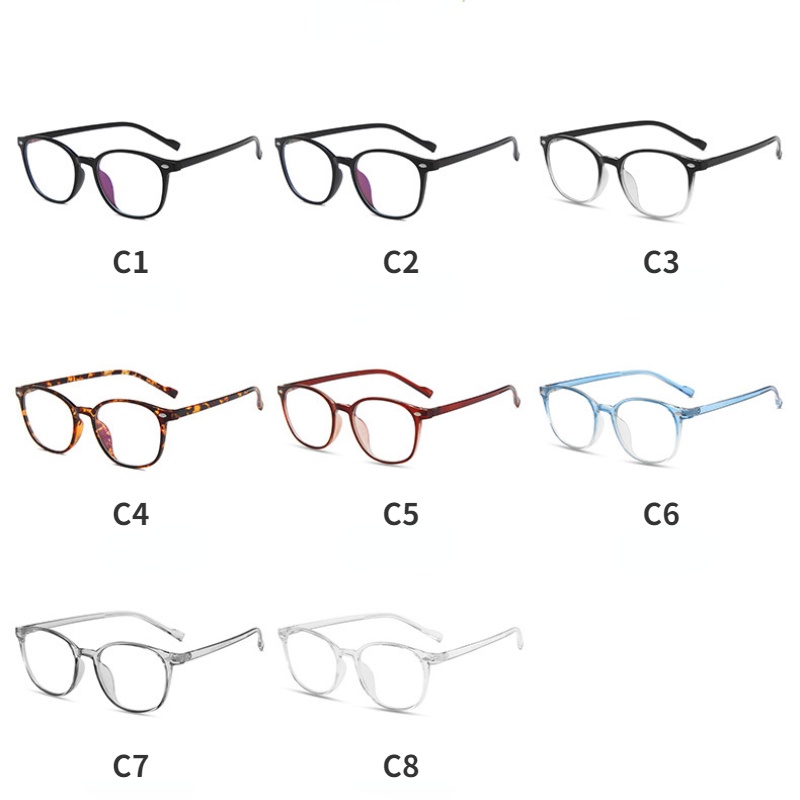 Mắt Kính Gọng Oval Trong Suốt Chống Ánh Sáng Xanh Thời Trang Unisex