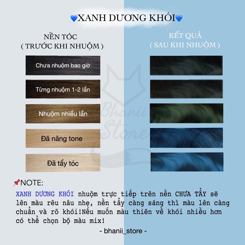 Thuốc nhuộm tóc Xanh Dương Khói bhanii store