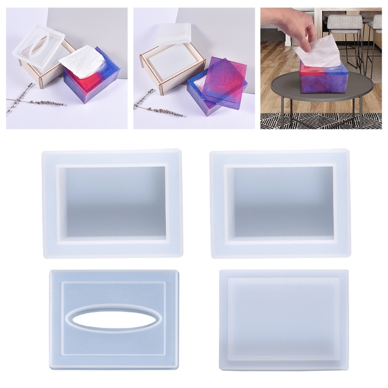 Khuôn silicone làm hộp đựng khăn giấy bằng epoxy resin