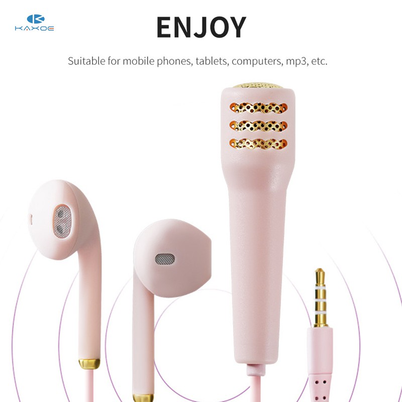 Tai nghe có dây KAXOE 3.5mm có micro cầm tay cho điện thoại/máy tính bảng
