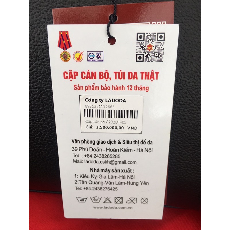 Cặp cán bộ cao cấp da thật C232DT-05 chính hãng Ladoda | BigBuy360 - bigbuy360.vn