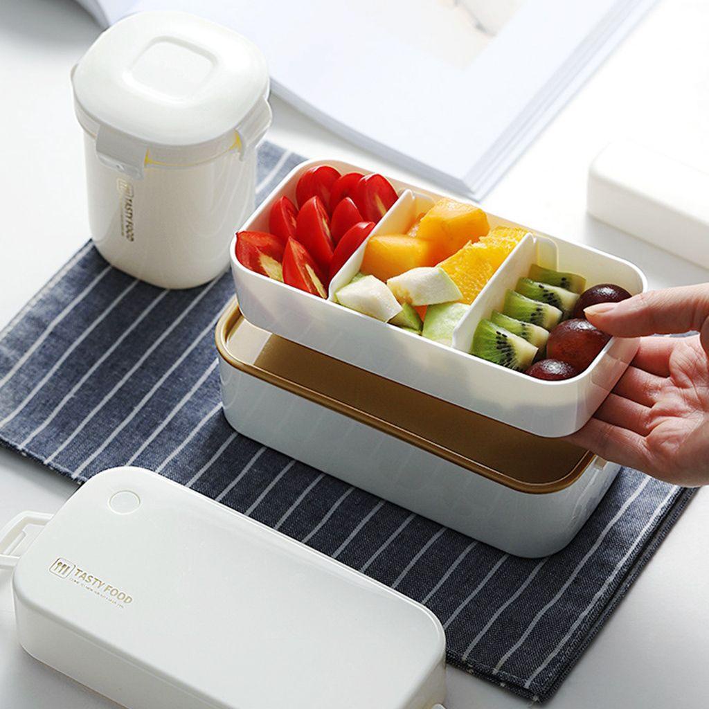 Hộp Đựng Cơm Trưa Hai Tầng Cách Nhiệt Dung Tích Lớn 0.85L / 1.5L