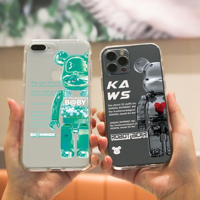 Ốp lưng iphone 6, 6s plus, 7 8 Plus, X, XS, XR, XSMAX, 11, 12, 13 PROMAX TRONG SUỐT BEARBRICK CỰC HOT PKVN