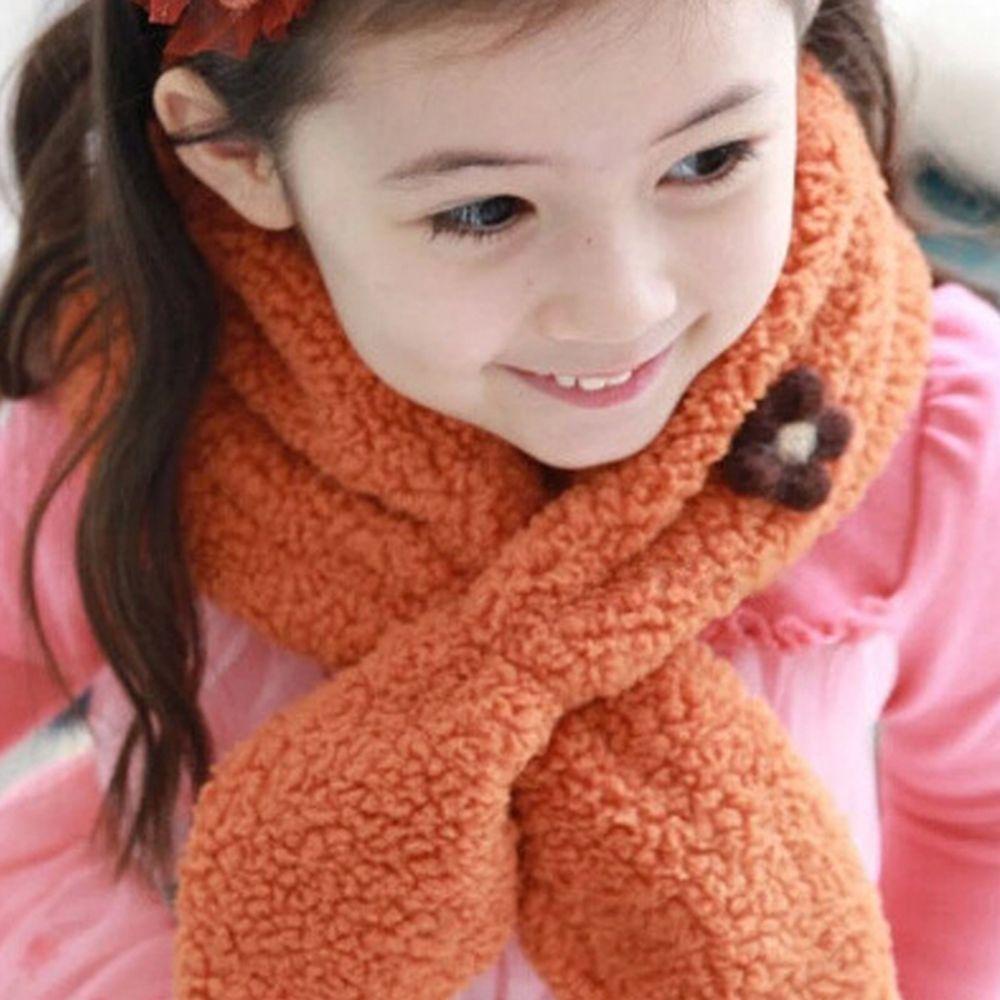 Khăn Choàng Cổ Vải Lông Họa Tiết Hoa Ấm Áp Cho Bé