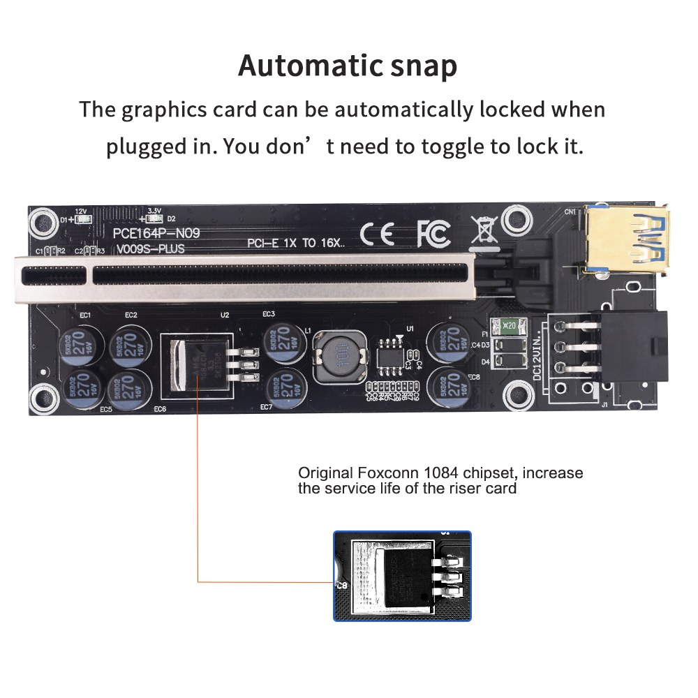 Card Đồ Họa Ver009S Plus Pci-E 009s Pcie X1 Sang X16 6pin Power 60cm Usb 3.0 | BigBuy360 - bigbuy360.vn