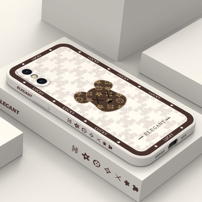 Ốp Điện Thoại Mềm Bảo Vệ Toàn Diện Họa Tiết Gấu Tai To Sáng Tạo Dành Cho IPhone X XS