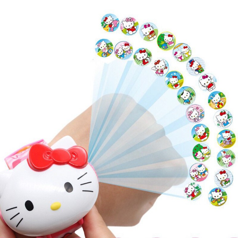 Đồng hồ chiếu 24 hình mèo Kitty mặt đồng hổ 3D | BigBuy360 - bigbuy360.vn