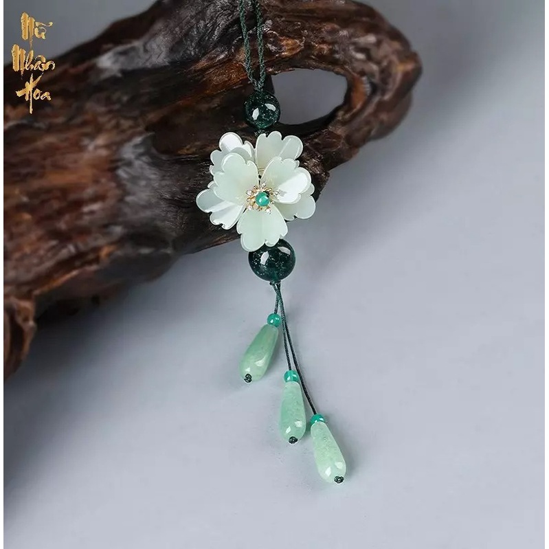 TC027 Dây cài áo nữ đính đá màu xanh lục nhạt